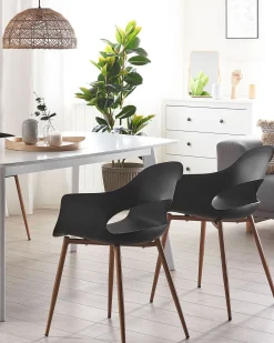 Beliani Tuoli Muovi Musta 2 Kpl Utica Cheap