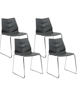 Beliani Tuoli Muovi Tummanharmaa 4 Kpl Hartley Cheap