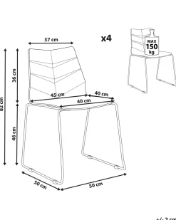 Beliani Tuoli Muovi Tummanharmaa 4 Kpl Hartley Cheap