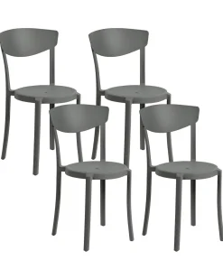 Beliani Tuoli Muovi Tummanharmaa 4 Kpl Vieste Cheap