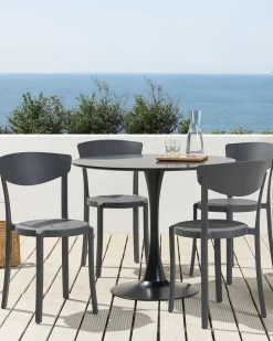 Beliani Tuoli Muovi Tummanharmaa 4 Kpl Vieste Cheap