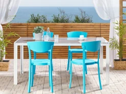 Beliani Tuoli Muovi Turkoosi 4 Kpl Vieste Outlet