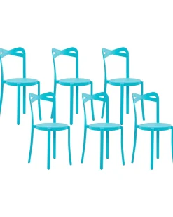 Beliani Tuoli Muovi Turkoosi 6 Kpl Camogli New