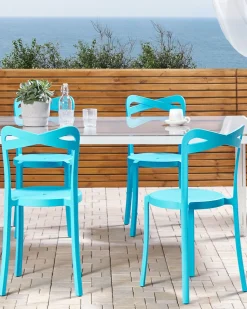 Beliani Tuoli Muovi Turkoosi 4 Kpl Camogli Cheap
