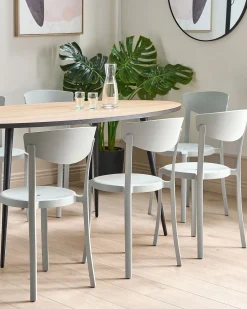 Beliani Tuoli Muovi Vaaleanharmaa 8 Kpl Vieste Store