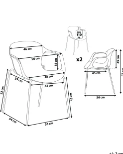 Beliani Tuoli Muovi Vaaleanharmaa 2 Kpl Elbert Hot