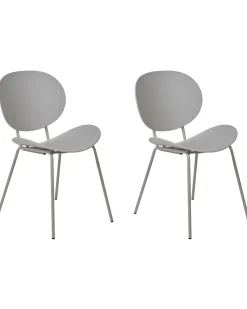 Beliani Tuoli Muovi Vaaleanharmaa 2 Kpl Shonto Outlet