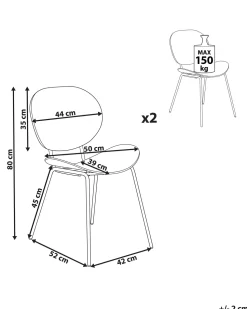 Beliani Tuoli Muovi Vaaleanharmaa 2 Kpl Shonto Outlet