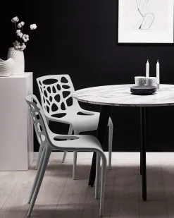 Beliani Tuoli Muovi Vaaleanharmaa Morgan Sale