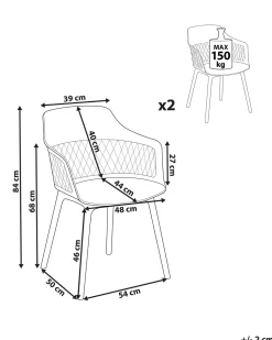 Beliani Tuoli Muovi Vaaleanharmaa 2 Kpl Almira Best Sale