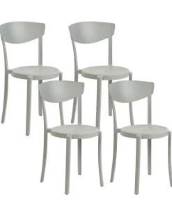 Beliani Tuoli Muovi Vaaleanharmaa 4 Kpl Vieste Best