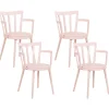Beliani Tuoli Muovi Vaaleanpunainen 4 Kpl Morill New