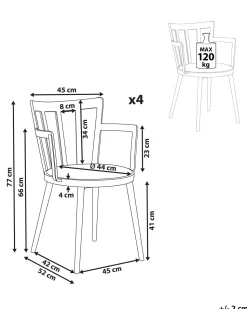Beliani Tuoli Muovi Vaaleanpunainen 4 Kpl Morill New