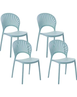 Beliani Tuoli Muovi Vaaleansininen 4 Kpl Ostia Discount