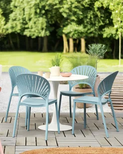 Beliani Tuoli Muovi Vaaleansininen 4 Kpl Ostia Discount