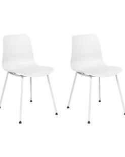 Beliani Tuoli Muovi Valkoinen 2 Kpl Loomis Hot