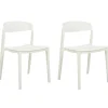 Beliani Tuoli Muovi Valkoinen 2 Kpl Somers Clearance