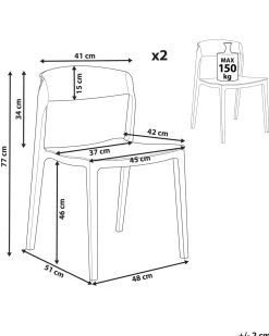 Beliani Tuoli Muovi Valkoinen 2 Kpl Somers Clearance