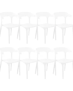 Beliani Tuoli Muovi Valkoinen 8 Kpl Gubbio Best