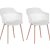 Beliani Tuoli Muovi Valkoinen 2 Kpl Bereca Store