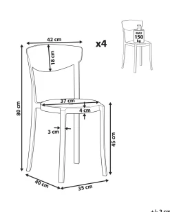 Beliani Tuoli Muovi Valkoinen 4 Kpl Vieste Cheap