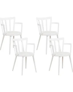 Beliani Tuoli Muovi Valkoinen 4 Kpl Morill Best Sale