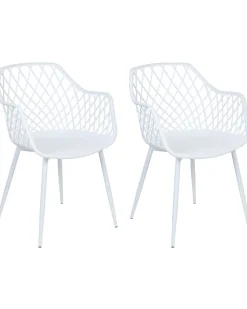 Beliani Tuoli Muovi Valkoinen 2 Kpl Nashua Ii Best Sale