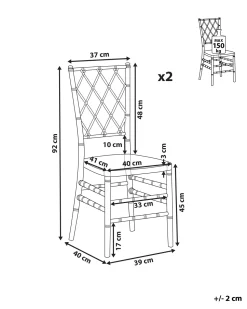 Beliani Tuoli Muovi Valkoinen 2 Kpl Clarion Outlet