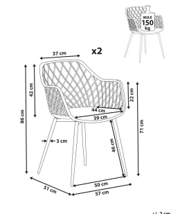 Beliani Tuoli Muovi Valkoinen 2 Kpl Nashua Outlet