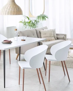 Beliani Tuoli Muovi Valkoinen 2 Kpl Blaykee Cheap