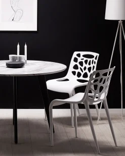 Beliani Tuoli Muovi Valkoinen Morgan Fashion