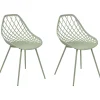 Beliani Tuoli Muovi Vihrea 2 Kpl Canton Ii Hot