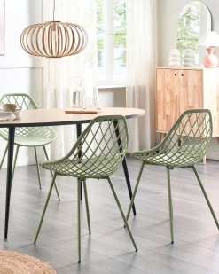 Beliani Tuoli Muovi Vihrea 2 Kpl Canton Ii Hot