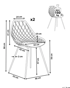 Beliani Tuoli Muovi Vihrea 2 Kpl Canton Ii Hot
