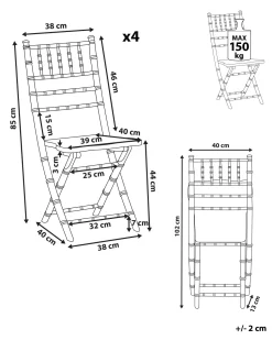 Beliani Tuoli Pyokki Kokoontaitettava Kulta 4 Kpl Machias Sale