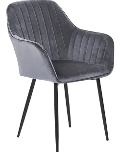 Beliani Tuoli Sametti Harmaa 2 Kpl Wellston Cheap