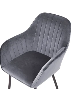 Beliani Tuoli Sametti Harmaa 2 Kpl Wellston Cheap