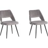 Beliani Tuoli Sametti Harmaa 2 Kpl Ansley Flash Sale