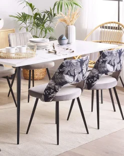 Beliani Tuoli Sametti Harmaa 2 Kpl Ansley Flash Sale