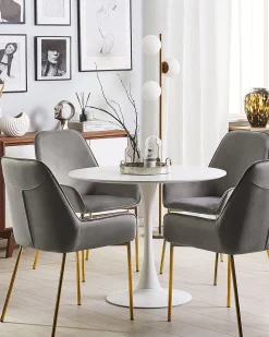 Beliani Tuoli Sametti Harmaa 2 Kpl Loverna Sale