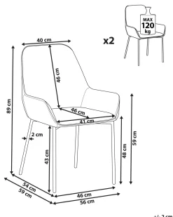 Beliani Tuoli Sametti Harmaa 2 Kpl Loverna Sale