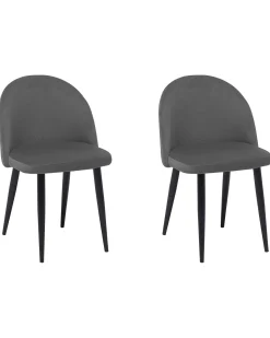 Beliani Tuoli Sametti Harmaa 2 Kpl Visalia Outlet