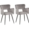 Beliani Tuoli Sametti Harmaa 2 Kpl Sanilac Hot