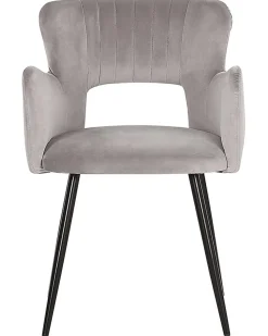 Beliani Tuoli Sametti Harmaa 2 Kpl Sanilac Hot