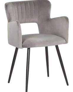 Beliani Tuoli Sametti Harmaa 2 Kpl Sanilac Hot