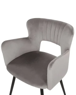 Beliani Tuoli Sametti Harmaa 2 Kpl Sanilac Hot