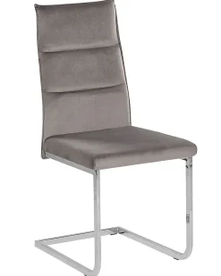 Beliani Tuoli Sametti Harmaa 2 Kpl Rockford New