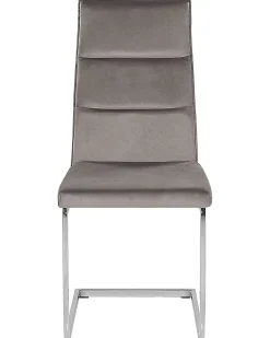 Beliani Tuoli Sametti Harmaa 2 Kpl Rockford New
