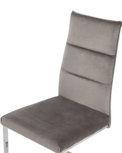 Beliani Tuoli Sametti Harmaa 2 Kpl Rockford New