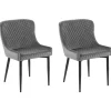 Beliani Tuoli Sametti Harmaa 2 Kpl Solano Outlet